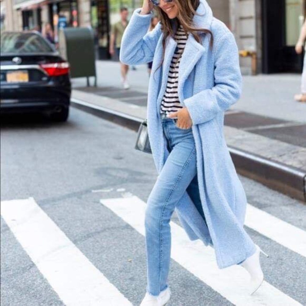 NEW SOMETHING NAVY LONG TEDDY COAT